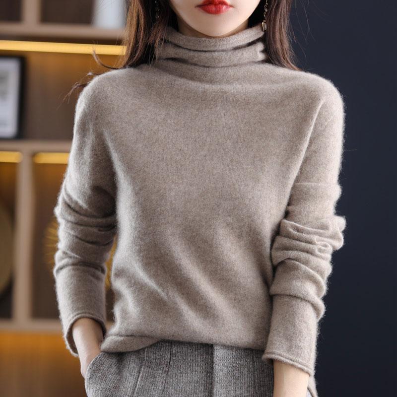 

Женский кашемировый свитер Qinghe cashmere 30% кашемир 70% шерсть Женский осенне-зимний кашемировый свитер мягкий и теплый XL коричневый