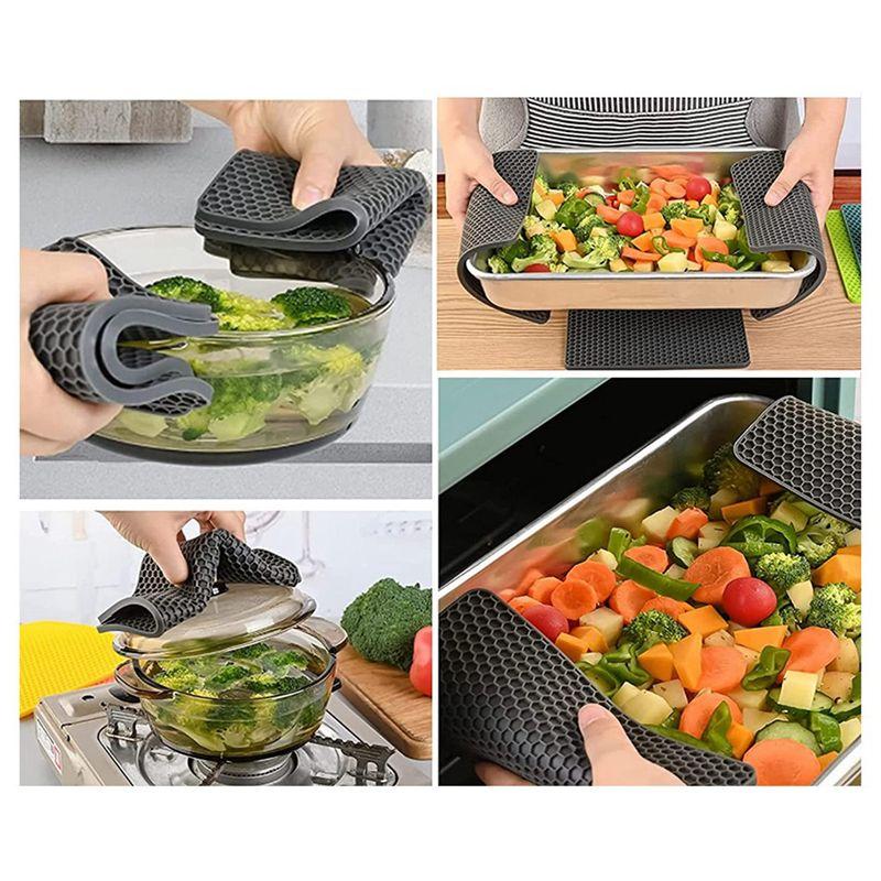 Good-8 Pack Pot Pads Silicone Pot Holders Heat Resistant Mats Easy To Wash And Dry Mats