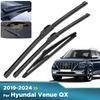 For Hyundai Venue QX 2019-2024 2020 2021 2022 Wiper Front & Rear Wiper Blades Windshield Windscreen Window Brushes 24"+18"+12