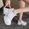 Fashion Whiet Breathable Chunky Sneakers Woman 2025 Spring Thick Platform Casual Sneakers Women Non Slip Lace Up Sports Shoes Female