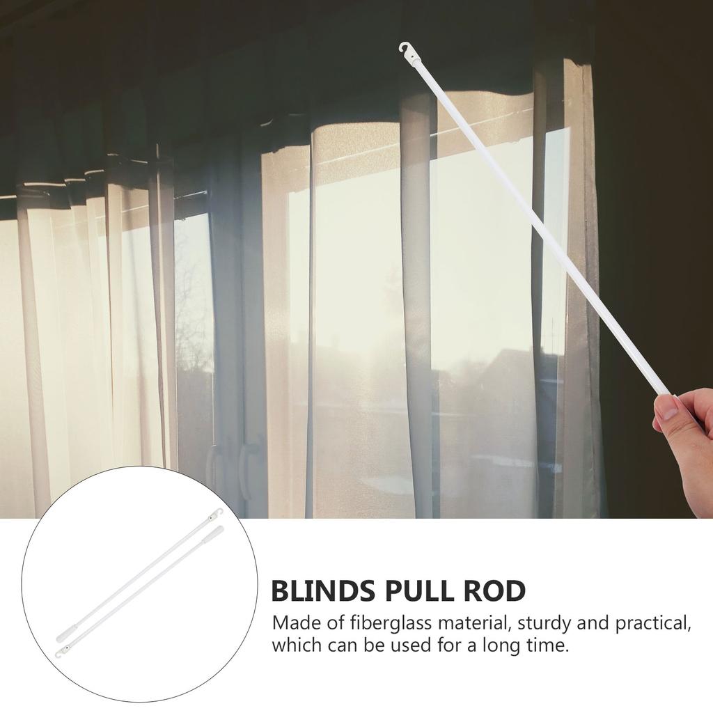 2 Pcs Venetian Blind Rod Long for Curtain Pull Mini Vertical Drapery Rods Blinds Perspective Replacement