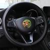 Universal 38cm Car Steering Wheel Cover Genuine Leather Braid For Steering Wheel 15in Cowhide Car Steering Wheel Wrap Soft Cool