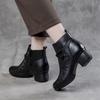 GKTINOO 2025 New Autumn Winter Thick Heel Ankle Boots Women Warm Boots Shoes Handmade Genuine Leather Zipper Retro Boots