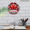 2D Flach, 1 Stück Patriotisches Kanada-Tag Runde Aluminium-Metallschild, „Happy Canada Day“ Rotes Ahornblatt & Feuerwerk Design, Langlebige Wasserdichte Dekoration, Perfekt