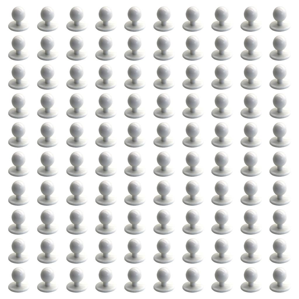 Pack Of 100 Chef Uniform Ball Buttons Nylon Plastic Round Buttons For Professional Kitchen Chef Clothing Accessories