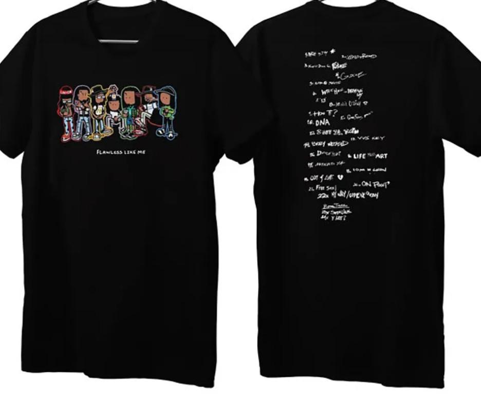 Lucki US Tour 2023 Shirt, Flawless Like Me Tour 2023 Shirt Tshirt Unisex T-Shirt L