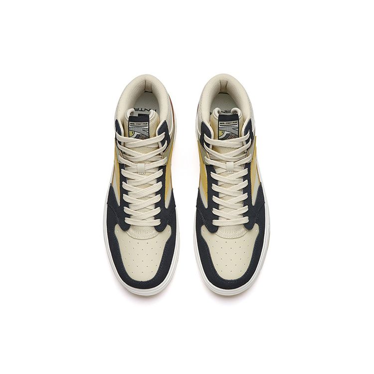 Anta Street Style High-Top Skate Shoes Men Sneakers Black Yellow Gray 112238065-2