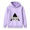 Kids Boys Girls Hooded Sweatshirt, Funny Peeking Cat Triangle Graphic Casual Pullover Hoodie, Soft Long Sleeve Streetwear for Children