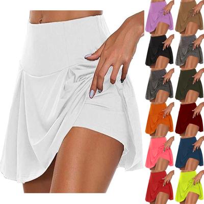 Atmungsaktive dünne Shorts für Damen, Hosenrock, elastische Taille, lässige Sporthose