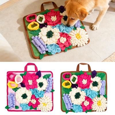 Pet Snuffle Mat Washable Dog Snuffle Mat Multi Flower Design Slow Feeding Mat Encourages Natural Foraging Skills for Dogs Smell Training Anxiety