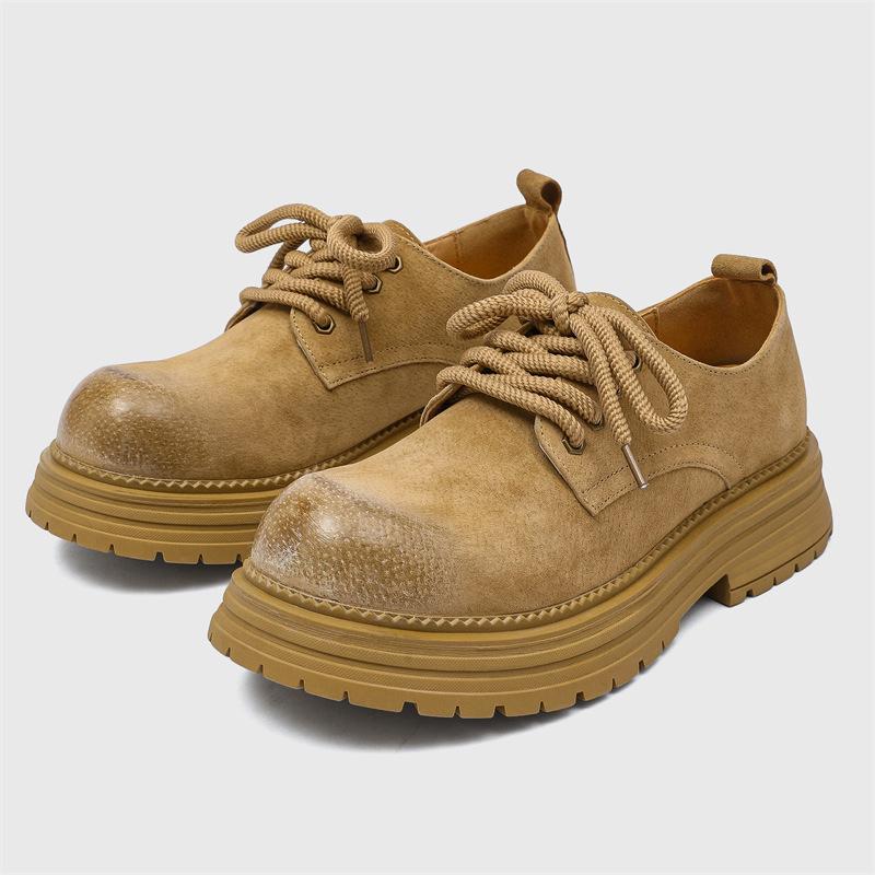 Big Head Derby Shoes Low-top Platform British Style Tooling Couple Shoes Casual Retro Old Leather Shoes 45109-J