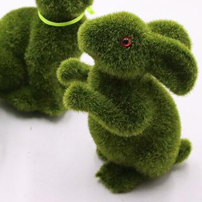 Easter Bunny Figurine Flocking Simulated Rabbit Statue Adorable Realistic Looking Easter Animal Figurine Home Party Decoration