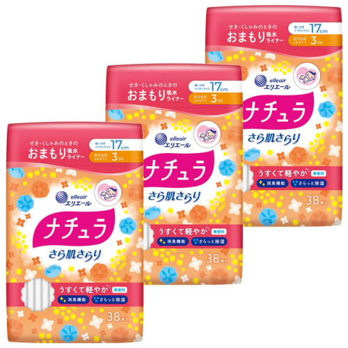 

Natura Smooth, Легкие впитывающие ежедневные прокладки, 3 мл, 17 см, 114 штук (38 прокладок x 3 упаковки) [Оптовая покупка]