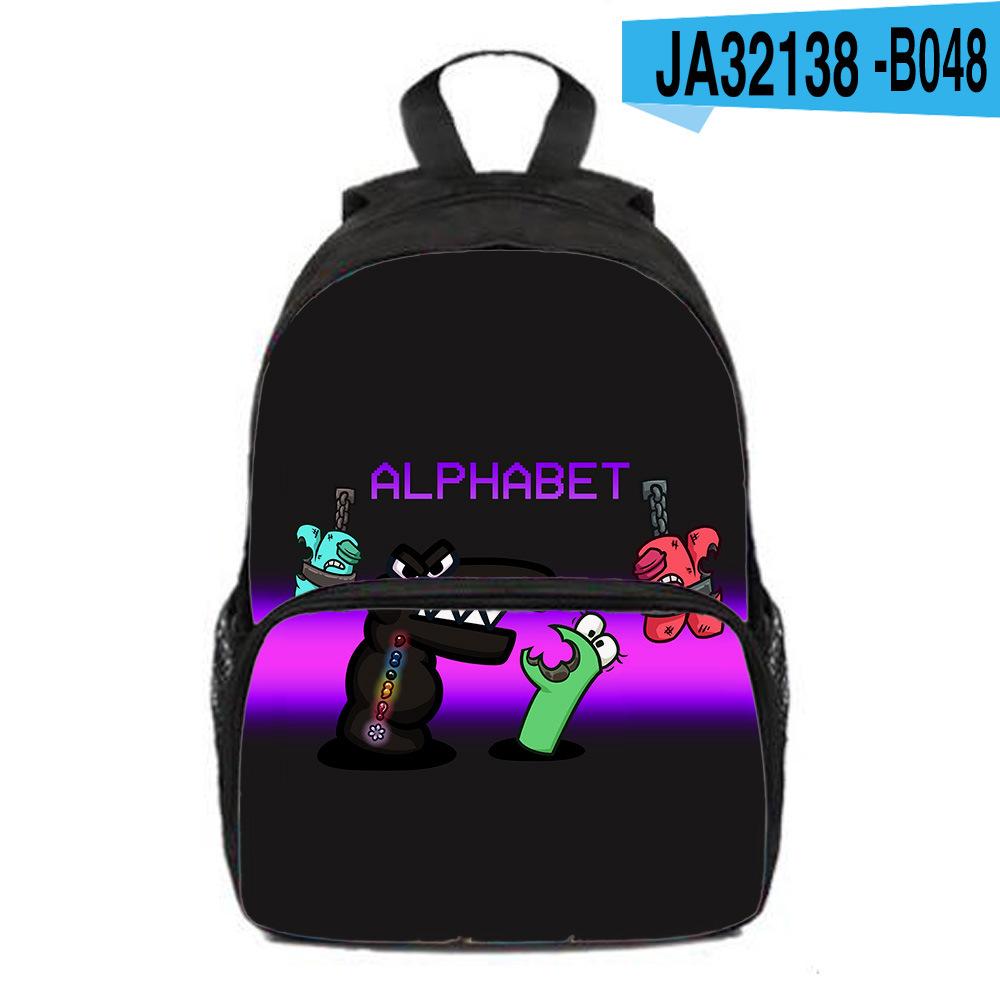 Alphabet Lore Alphabet Legends Backpack, Backpack, Sublimation Printed Outdoor Travel Backpack, Game Peripherals