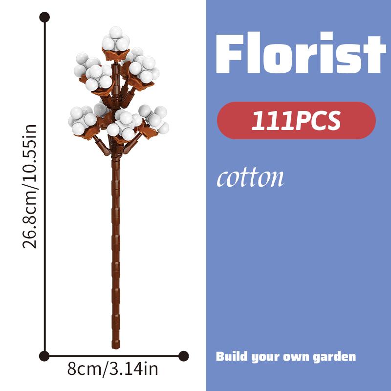 Romantic Eternal Block Flower Bundle Children's Assembly Puzzle Toys Nature Flower Bundle Girl Gifts Festival Gift Toys