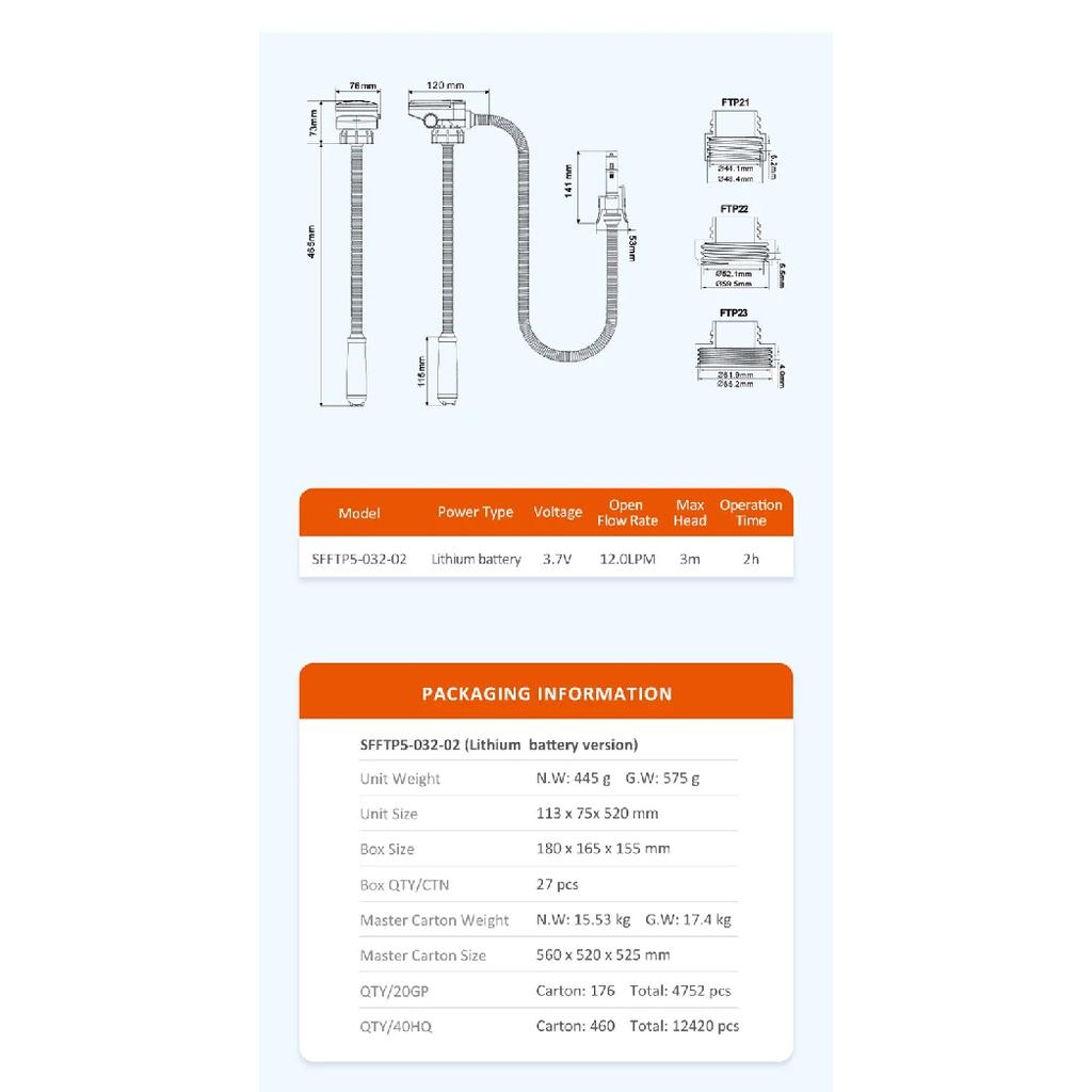 SEAFLO Electric Diesel Liquid Fuel Transfer Pump 3V/3.7V Gasoline Diesel Kerosene Water Light Oils Dispenser Pumps 9.0/12.0LPM