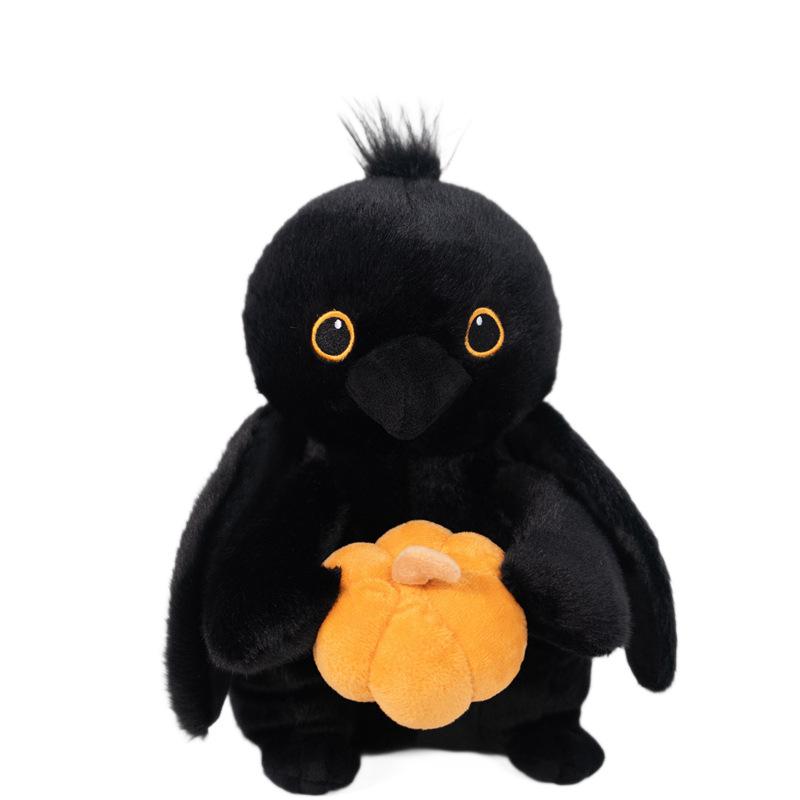 Halloween Crow Holding Pumpkin Fun Doll Series Plush Doll Funny Holiday Atmosphere Decorative Toy