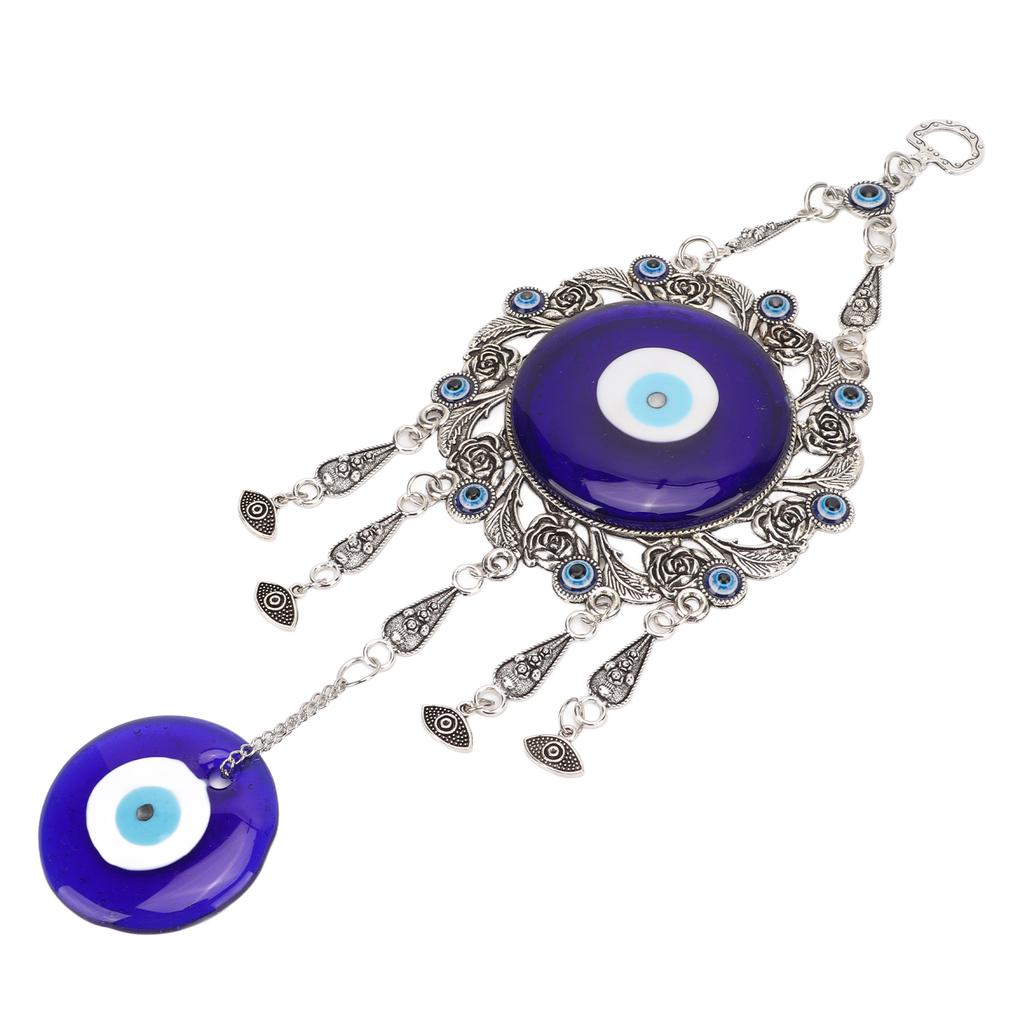 Blue Eye Wall Hanging Ornament Unique Pendant Hollow Flowers Turkish Lucky Wall Ornament for Home