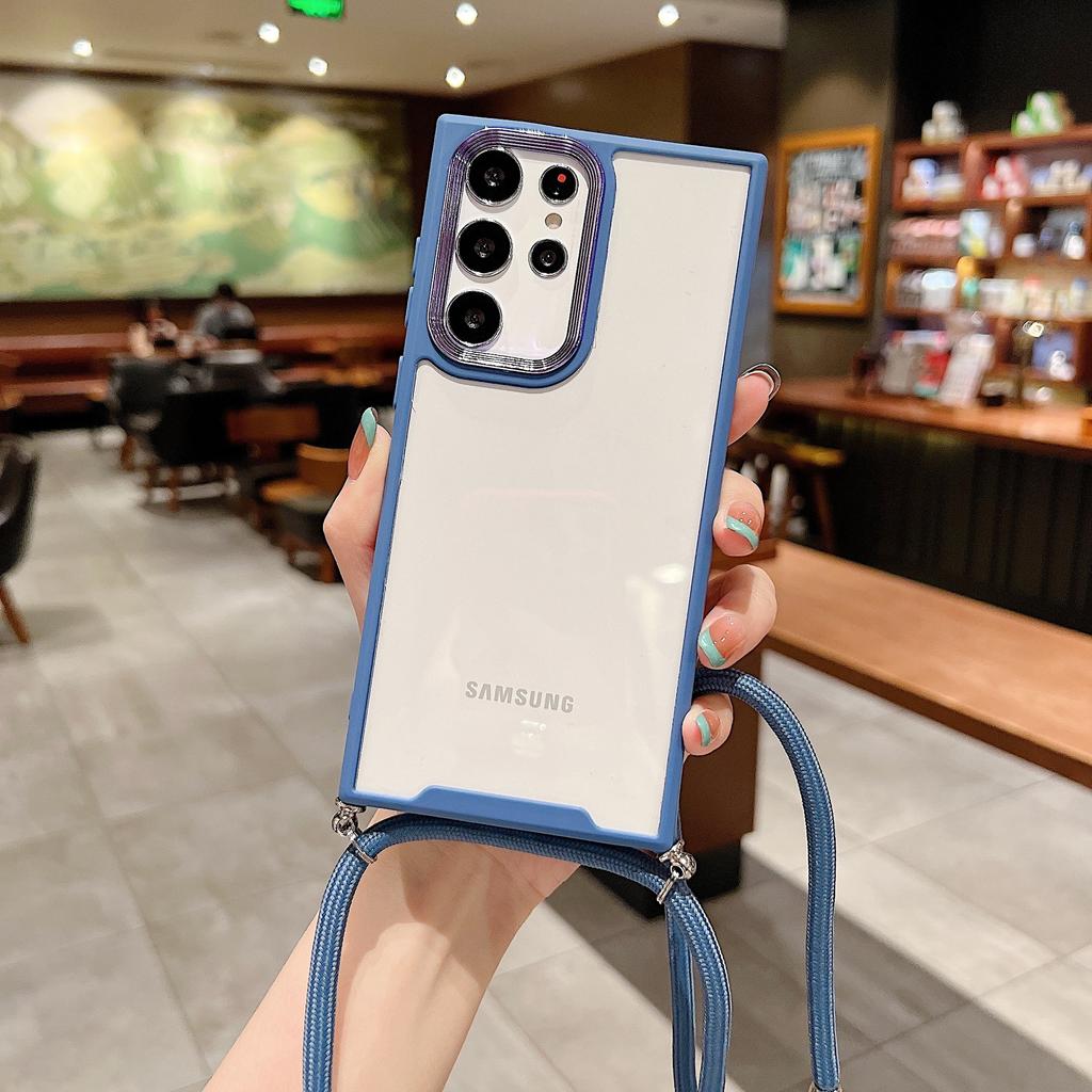 Applicable to Samsung s25ultra mobile phone case transparent anti-drop oblique span portable case anti-drop protective case A series A56