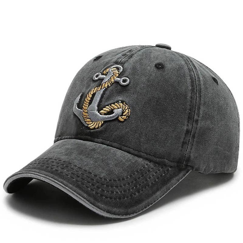 New Cool Hat Men's Spring Summer Trend Embroidered Cowboy Cotton Washed Baseball Duck Tongue Hat Outdoor Travel Sun Hat