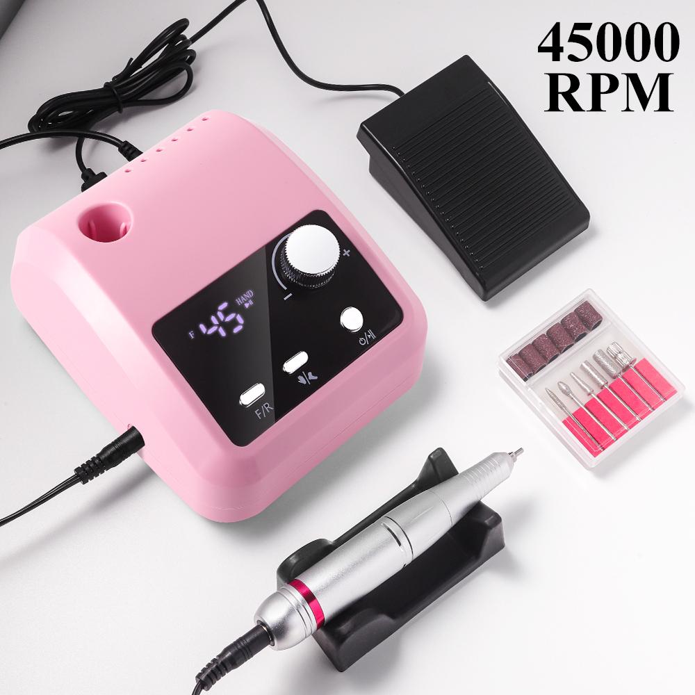 New 45000RPM Nail Drill Machine Cutters Professional Electric Nails Sander File for Gel Nails Polishing For Home Manicure Salon