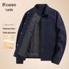 LOTTUS Men's Thickened Fleece-Lined Casual Lapel Jacket