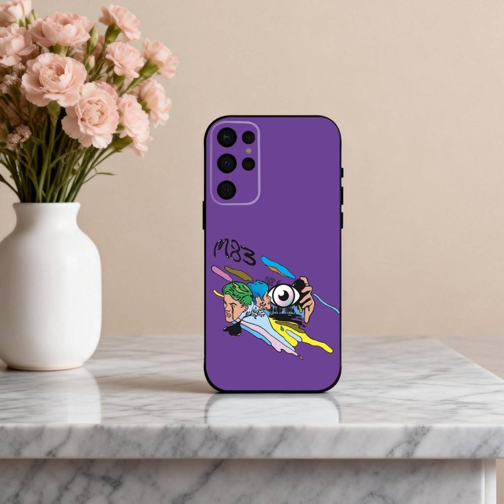 Electric Rock M-M83 Band Phone Case For Samsung S25,S24,S21,S22,S23,S30,Ultra,S20,Plus,Others Soft Black Cover