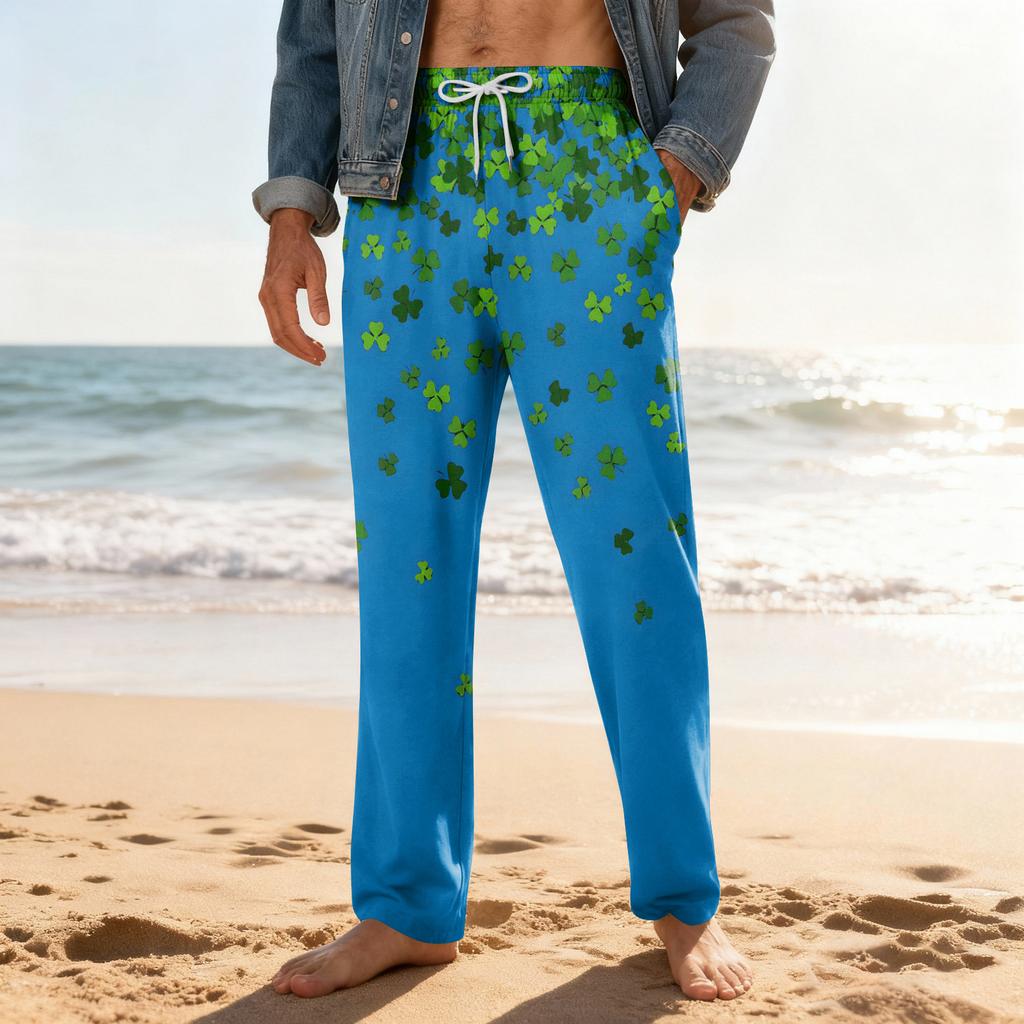 Men's Home Soft Pajama Pants Drawstring With Pockets Casual Sports Pants