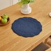 Scalloped Edge Quilted Placemats Washable Dining Placemats Gifts Round Placemats  Table Mats