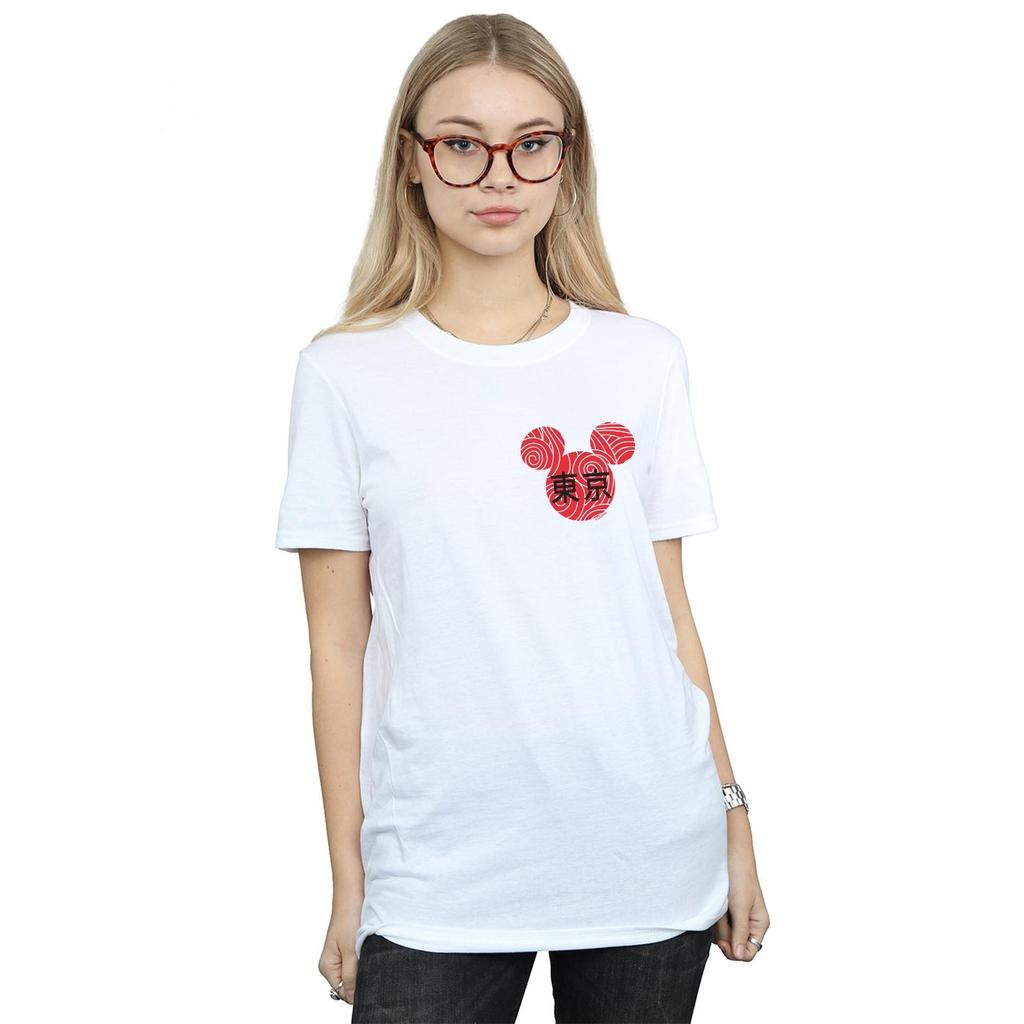 Disney Womens/Ladies Mickey Mouse Symbol Cotton Boyfriend T-Shirt