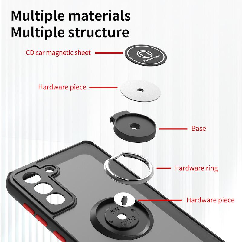 Magnetic Ring Matte Anti-fall Phone Case For Samsung Galaxy S22 Ultra S21FE S20 S8 S9 S10 Plus Note 20 10 9 8 A03 Bracket Cover