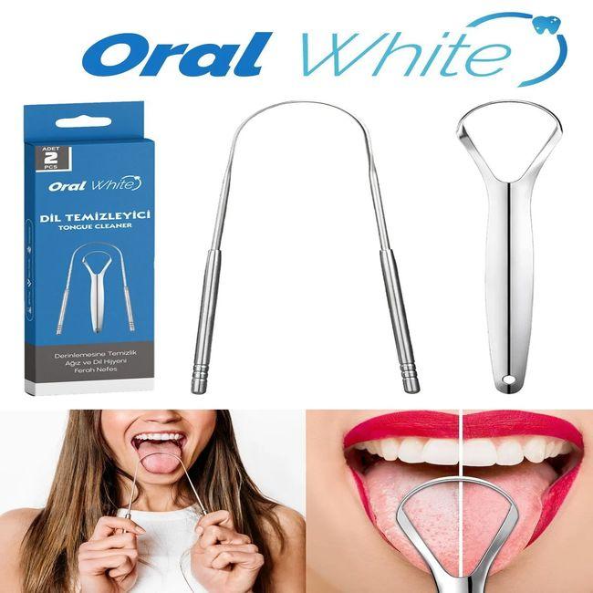 

Stainless Steel Tongue Cleaner and Tongue Scraper 2 Piece Healthy Smiles, Tongue Health Tongue Care Product