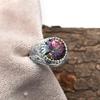 12 Mm Round Shape Mystic Topaz 925 Sterling Silver Classy Designer Shank Statement Ring For Unisex