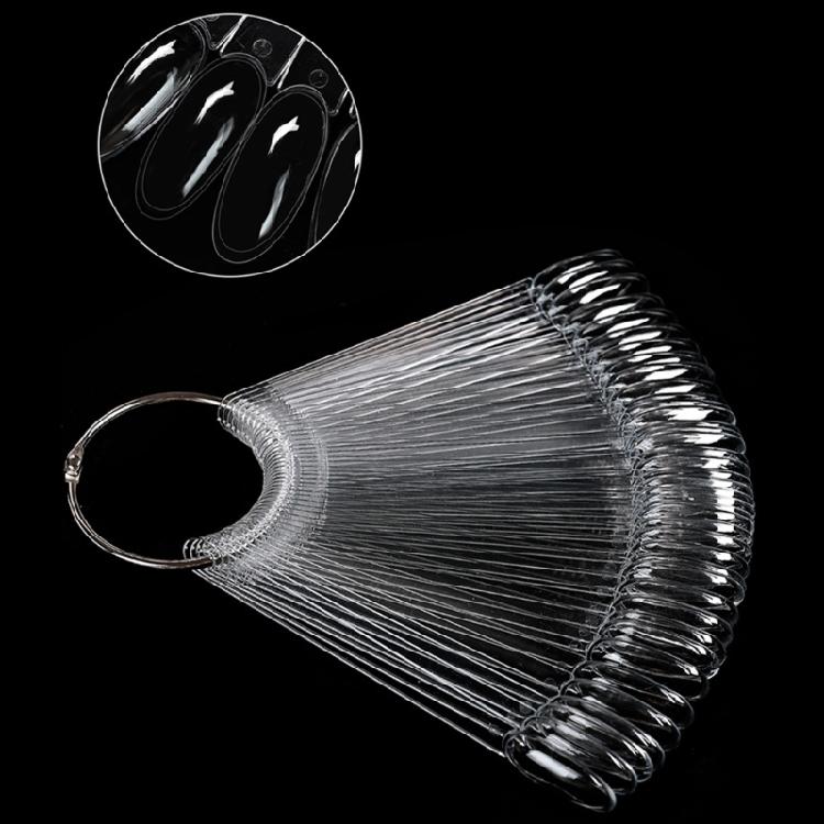 50 Stück Klare Fächerförmige Nagel-Display-Sticks Nagelkunst-Zubehör für Effizientes Gel-Nagellack-Farbtesten und Üben