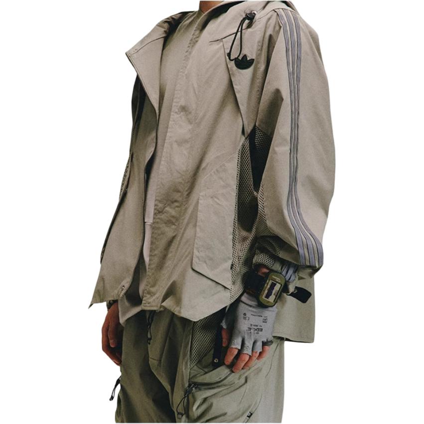 Adidas Originals X Hamcus Co-Branded Survey Jacket With Plain Hood Unisex Jacket Pebble-Silver-Gray HY4195