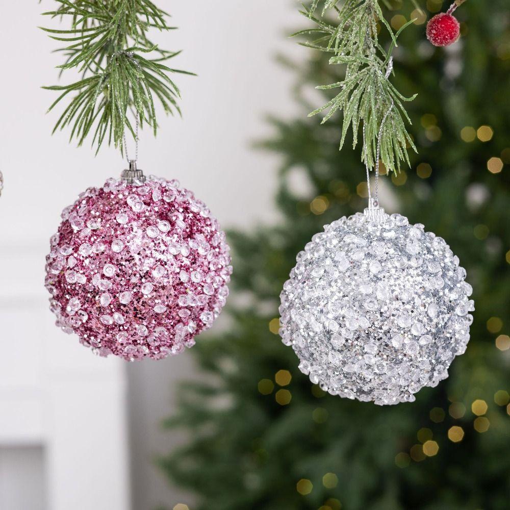 Foam Xmas Tree Hanging Baubles with Sequins Foam Xmas Spheres Pendant  Party