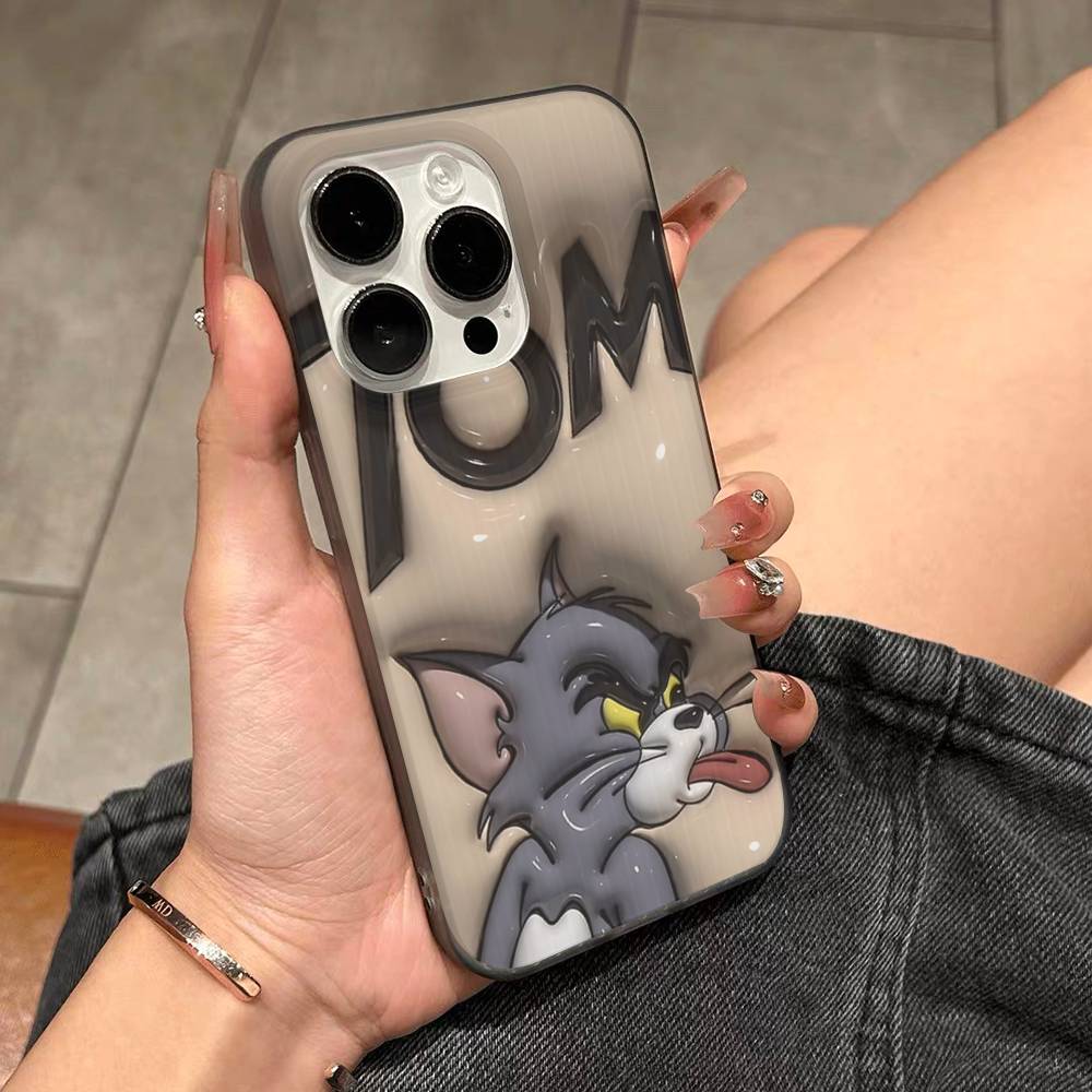 Cartoon T-Toms And J-Jerrys For IPhone 17 16 15 14 13 12 11 Pro Max Plus Pro Clear Phone Cover Non-Slip Shell