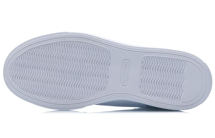 Li Ning Abrasion Resistant Breathable Slip Resistant Low top Skateboard Shoes Women's White Blue AGCR194-2