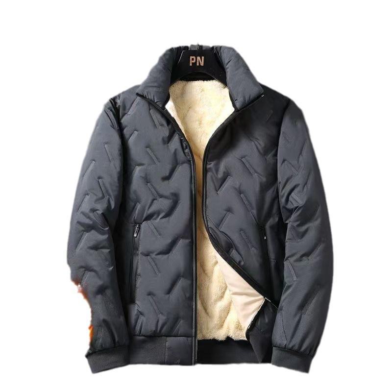 2024 Winter Men's Heavy-Duty Cotton Coat: Warm, Thick, Loose Fit for Middle-Aged & Elderly