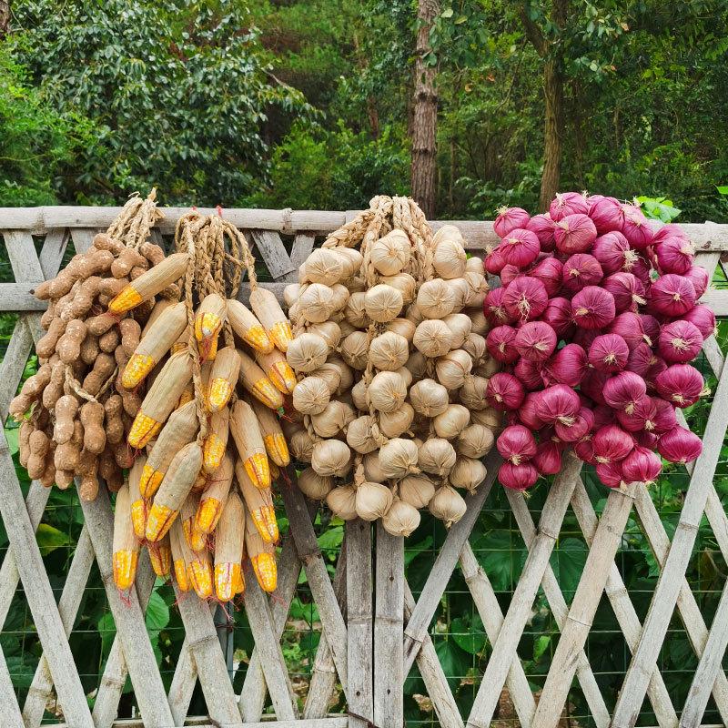 Kunstmatige Knoflook en Chili Hangdecoratie - Boerderijstijl & Fotografie Props