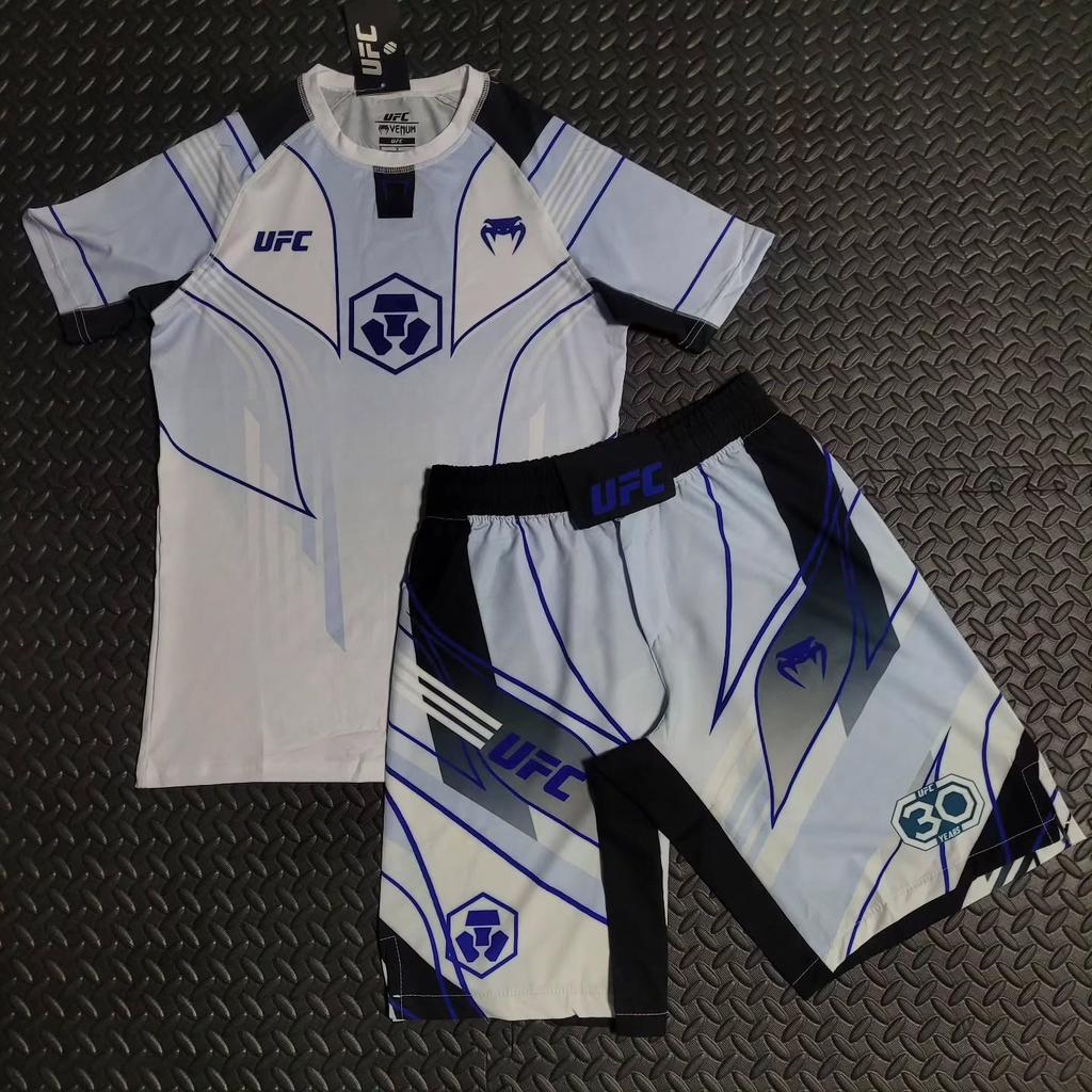 Authentic UFC Boxing Training Set Short Sleeve Tank Top with Quick Drying Breathable Shorts for Men And Women Sports Fighting Ni