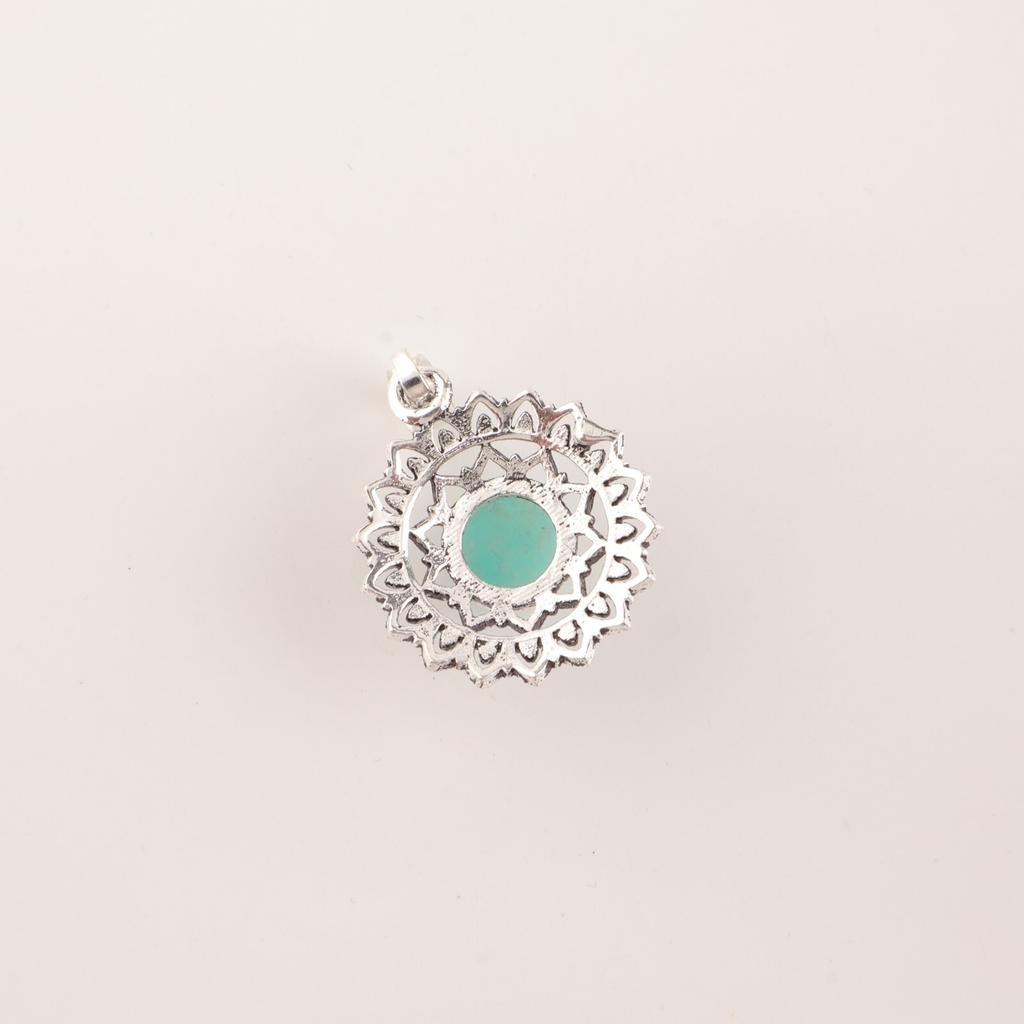 Rare Amazonite Gemstone 925 Sterling Silver Jewelry Pendant 1.14" Gift For Wife CP-30-25