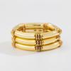 Fashion Light Luxury Style Beaded Bamboo Bracelet Set, Design Sense Metal Smooth Pipe Elbow Bracelet