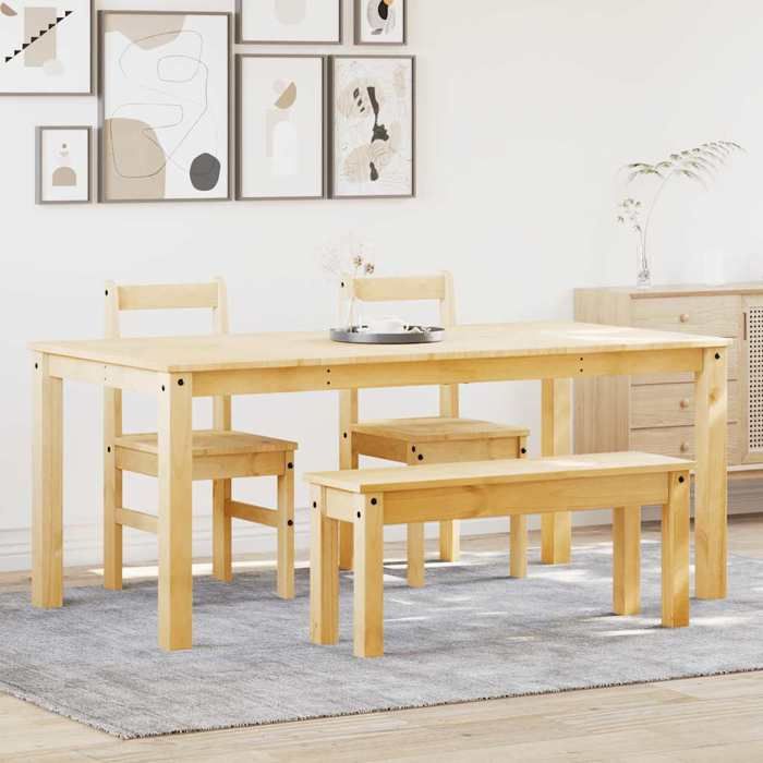 VidaXL Ensemble à manger Panama 4 pcs bois de pin massif, ensemble de table à manger, table et chaises de cuisine, table et 3345185