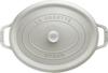 STAUB 33cm Oval Cast Iron Cocotte White Truffle