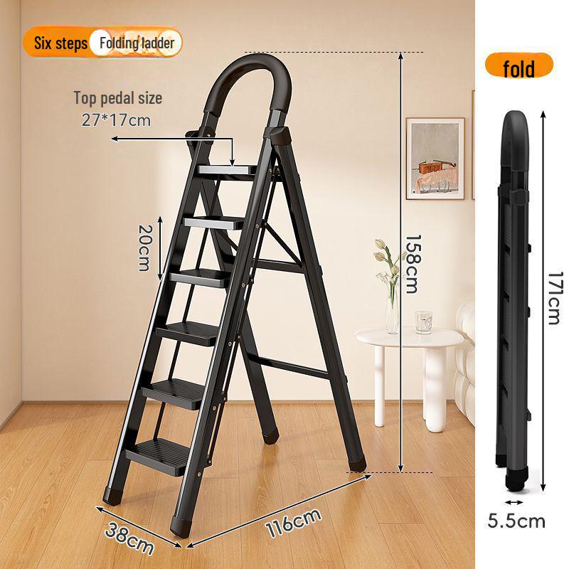 Multifunctional Folding Carbon Steel Ladder and Clothes Drying Rack