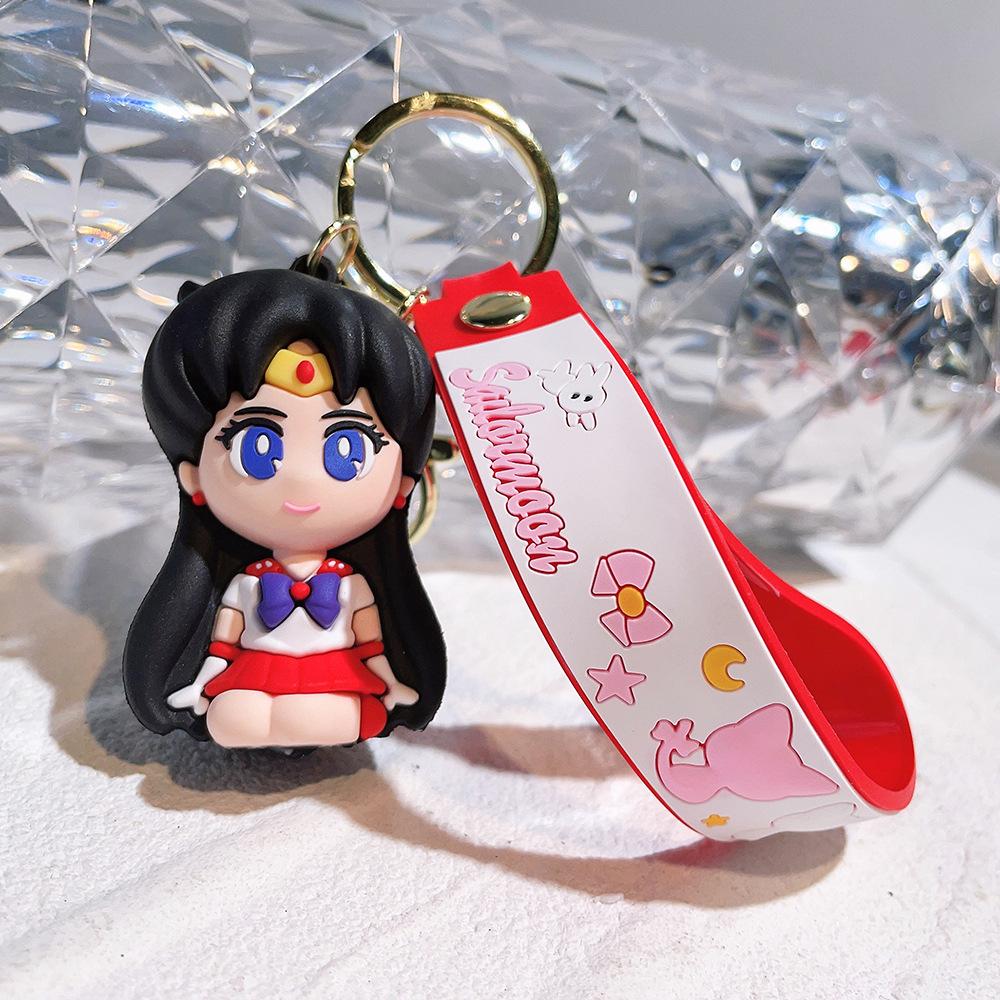 Anime Sailor Moon Keychain Fashion Jewelry Resin Action Figures PVC Key Ring Bag Pendant
