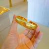 Vietnamese Sa Gold Wide Face CNC Bangle - Fu Lu Gu Xiang Wedding Jewelry