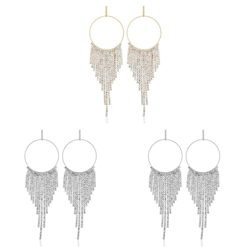 Geometric Sparkling Water Diamond Hoop Earrings For Women Spring