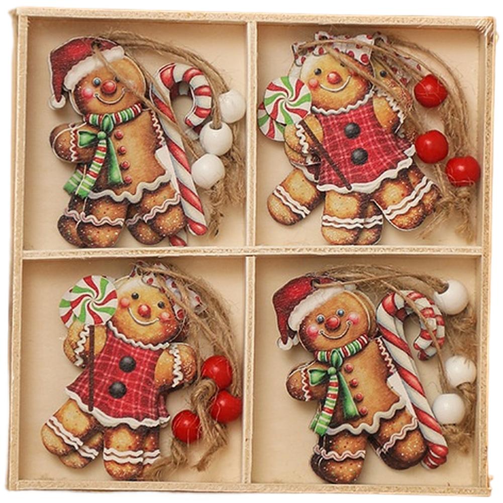

Wooden Faceless Old Man Christmas Ornaments Set of 12 Featuring Detailed Engraved Tree Pendants for Festive Display